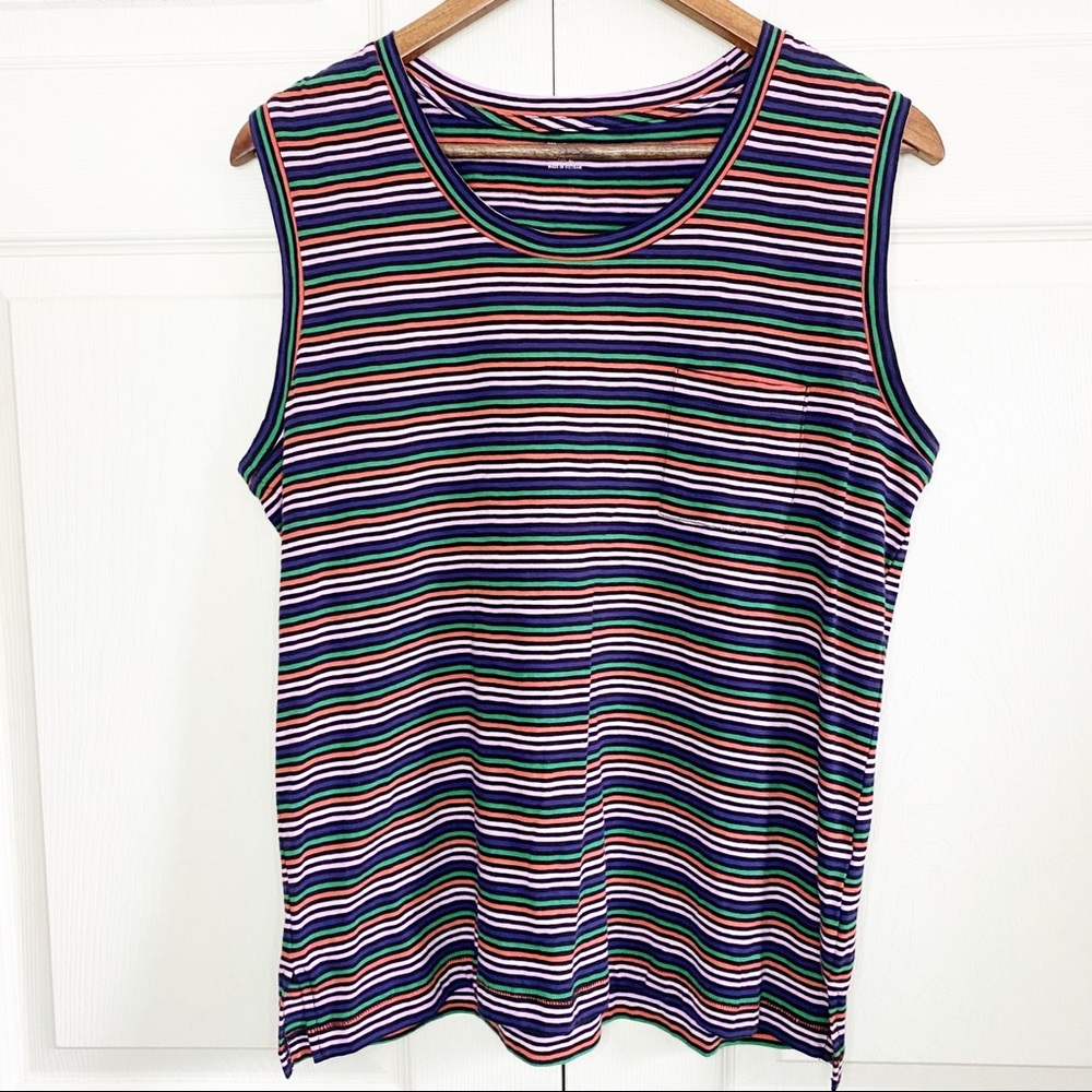 Madewell NWOT Stripe Muscle Pocket Sleeveless Tank - Picture 11 of 11